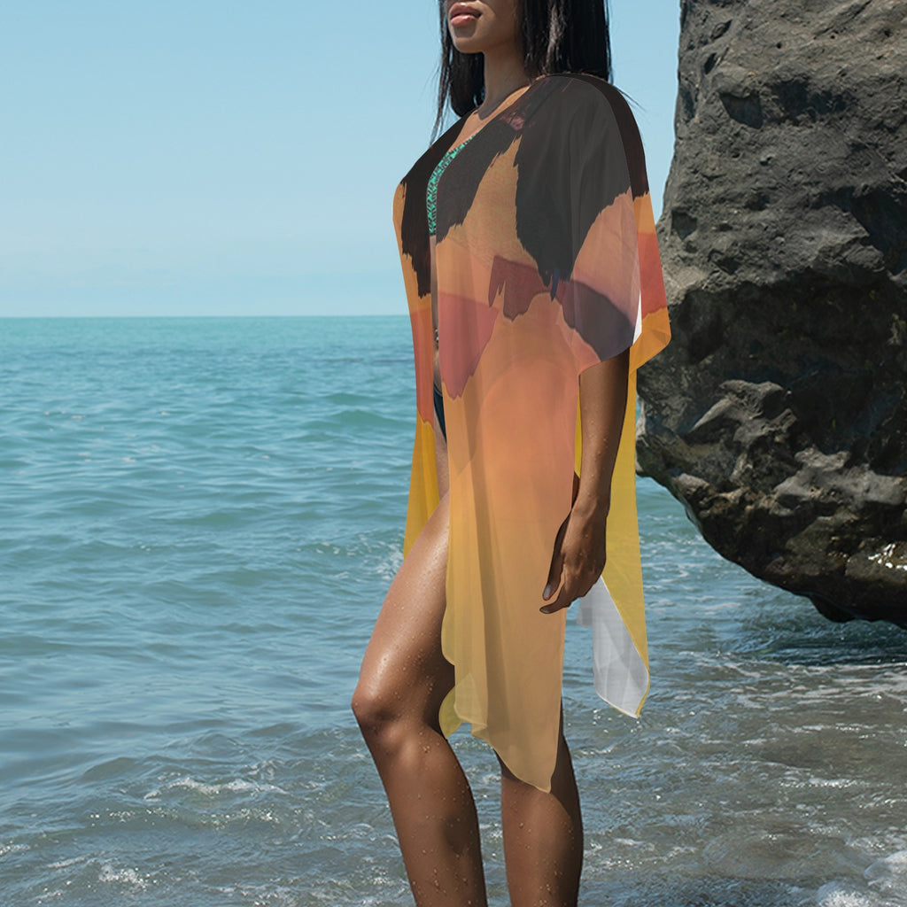 “Greek Sunset" - Long Kimono Cover-Up