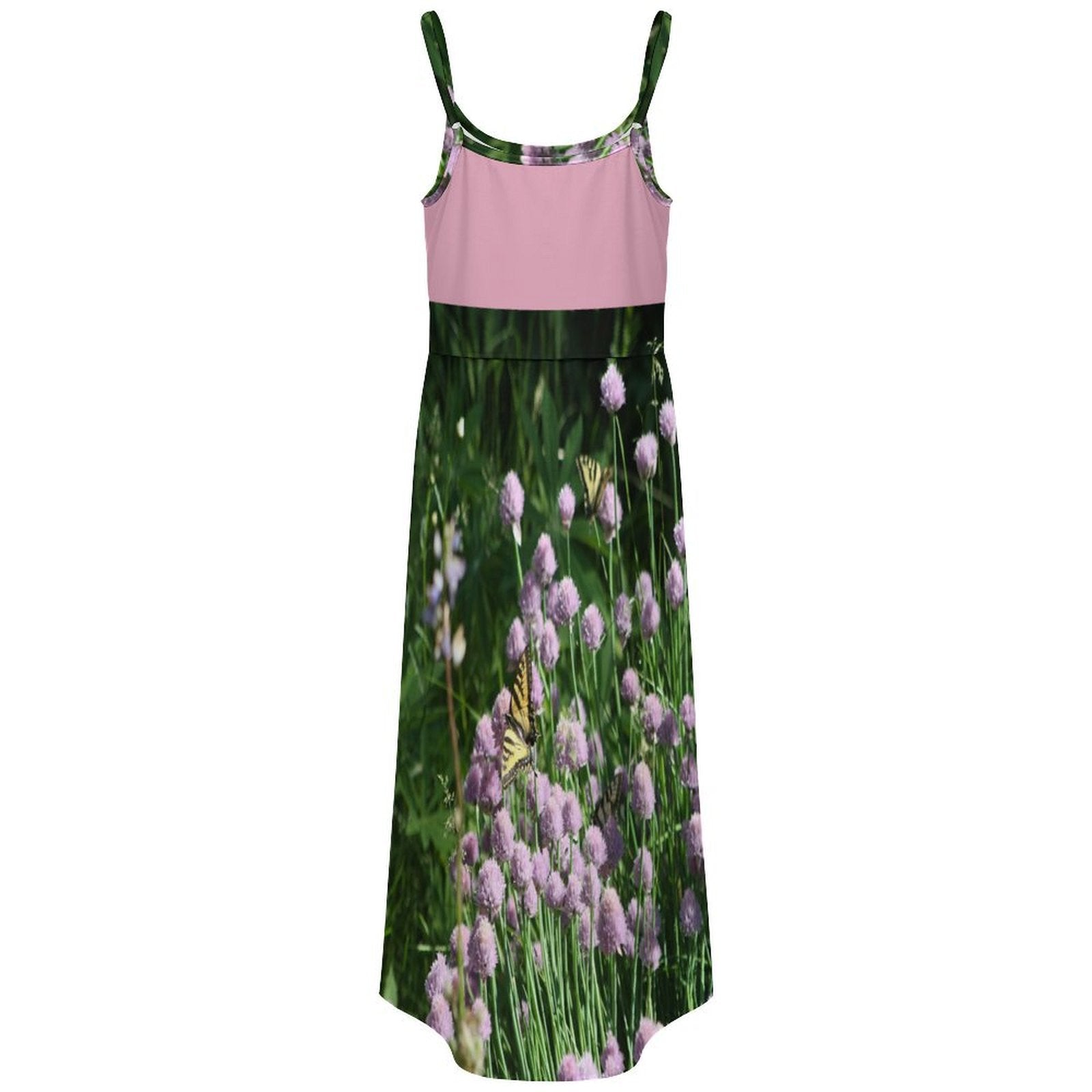 Custom Womens Spaghetti Strap Tie Waist Midi Dress