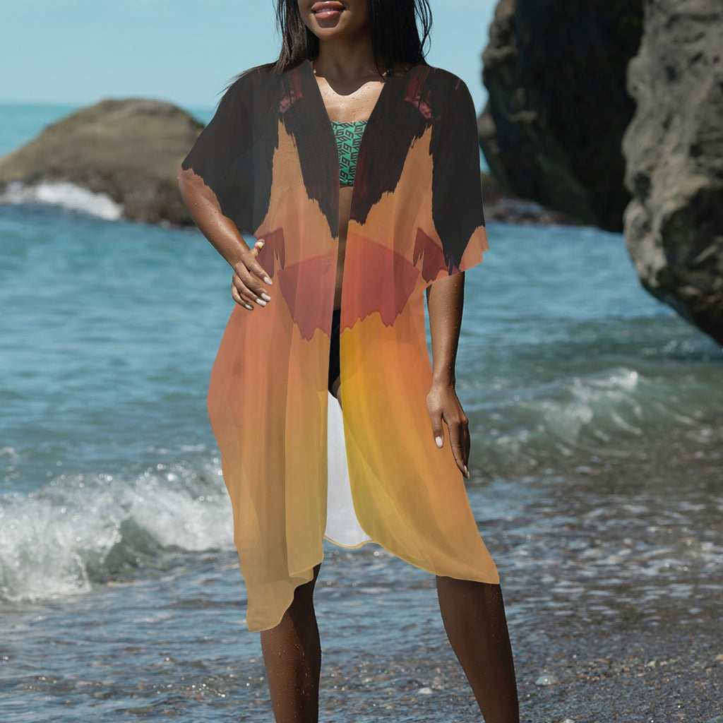 “Greek Sunset" - Long Kimono Cover-Up