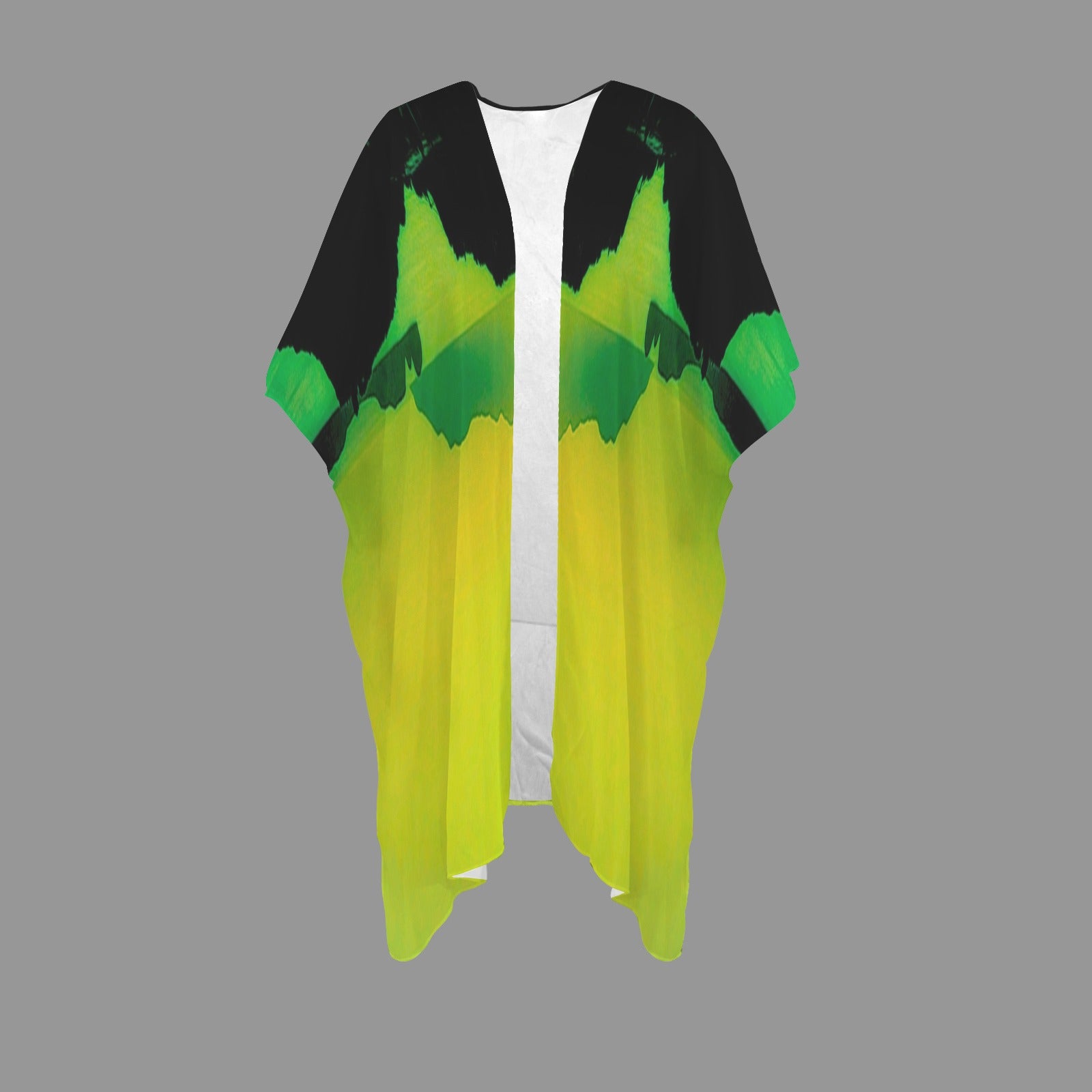 "Greece Sunset-Verde" Long Kimono