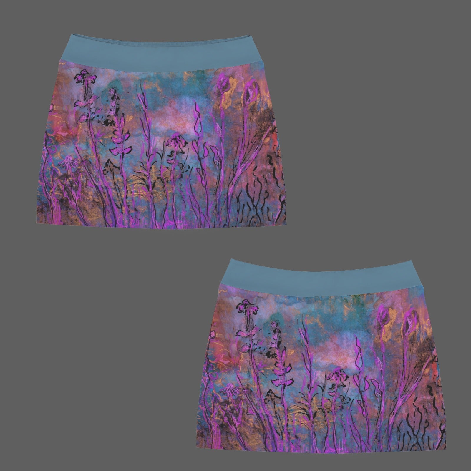 Magenta Milkweed Teal Skort