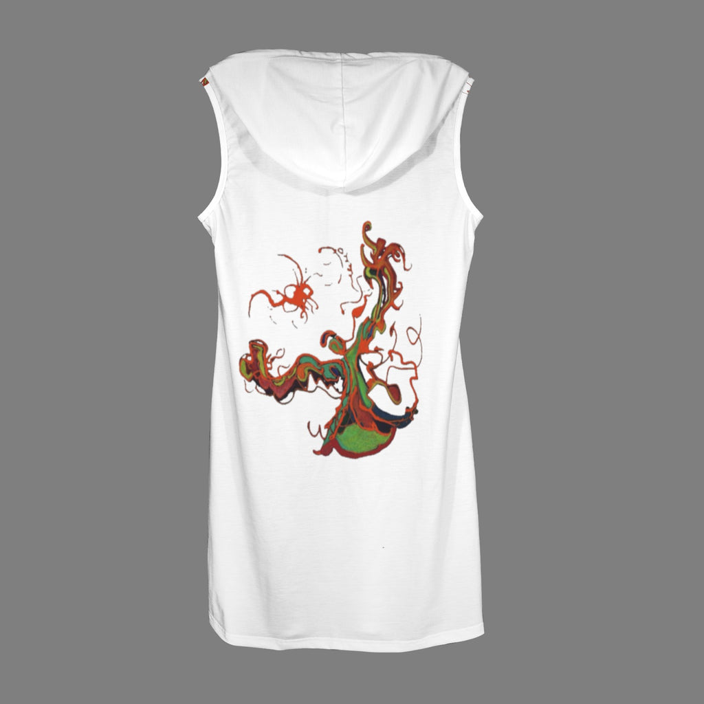 Fire Dancer White Sweatshirt Dress