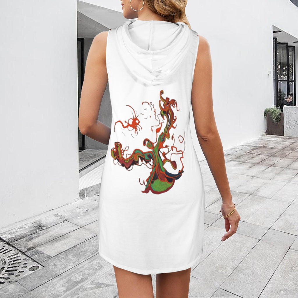 Fire Dancer White Sweatshirt Dress
