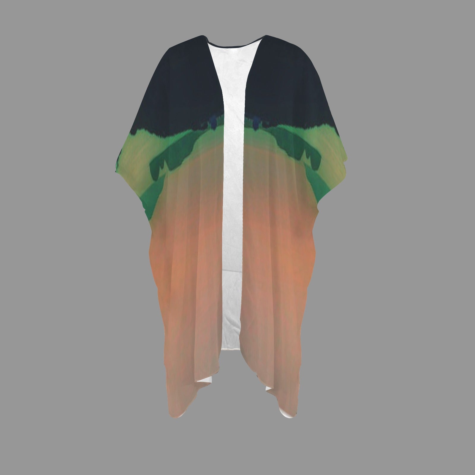 "Sunrise Morning 2" Long Kimono Cover--up