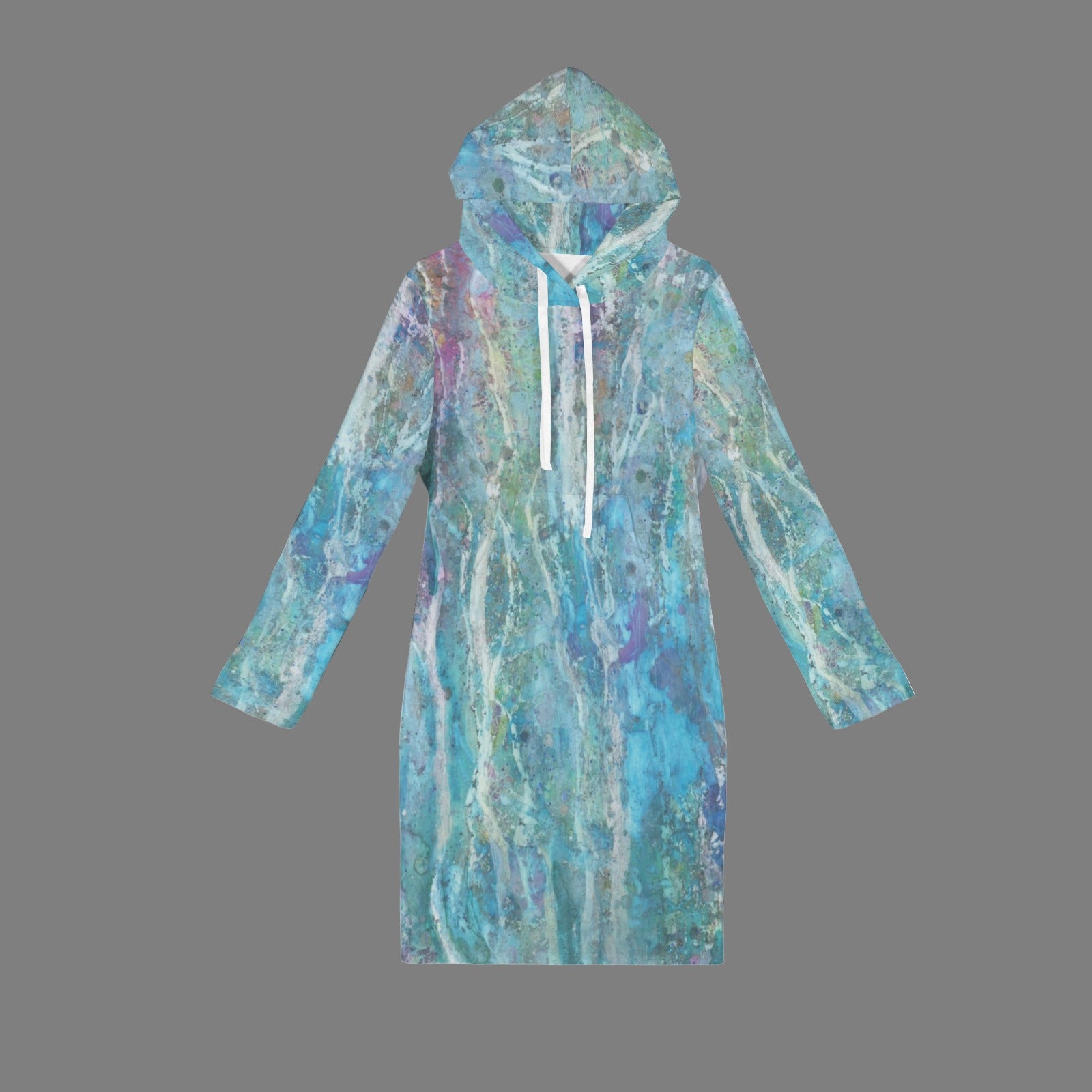 Aqua Racer Sweatshirt Dress