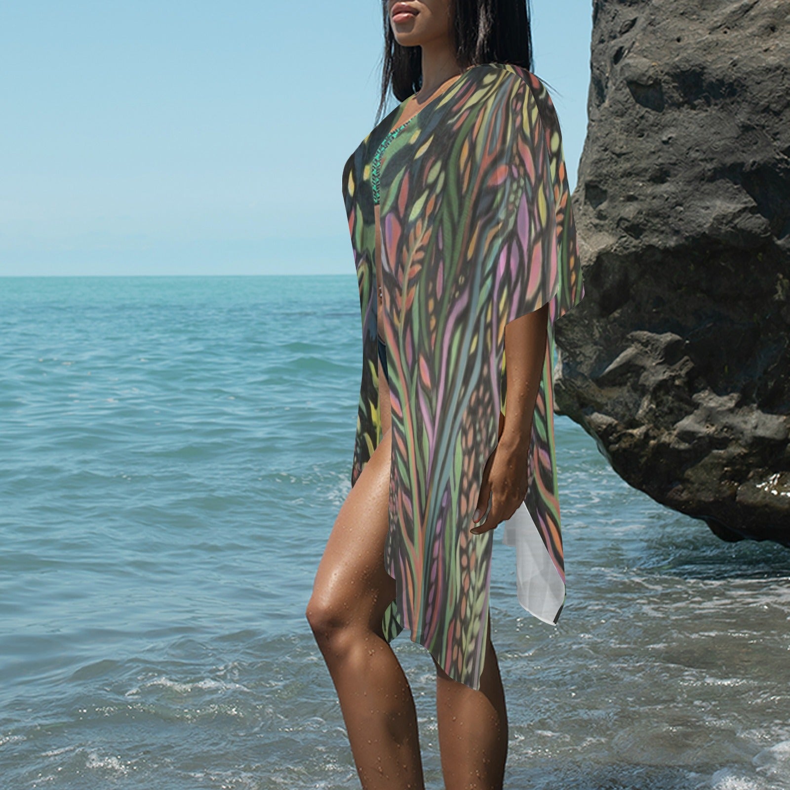 "Jungle Love" Long Kimono Cover-up
