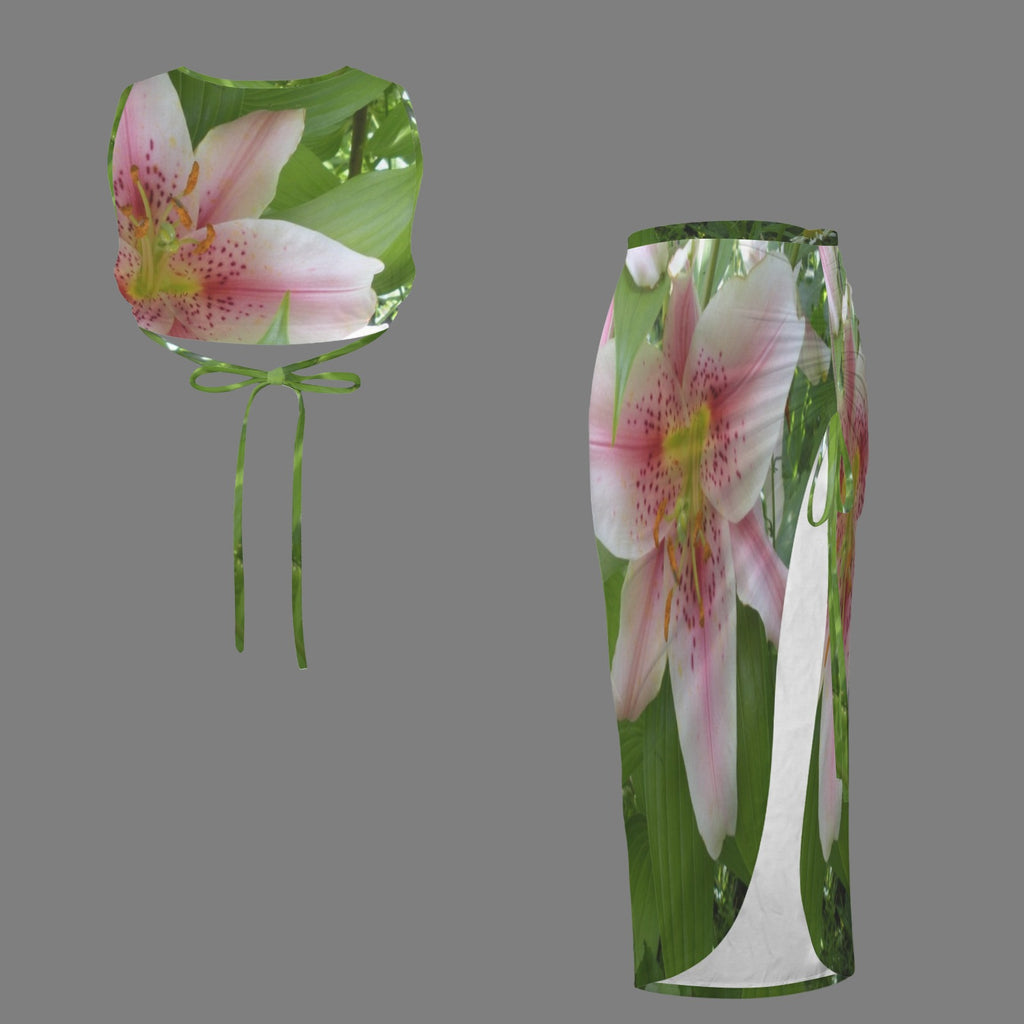 "Asian Lilly" Skirt N Croptop Set