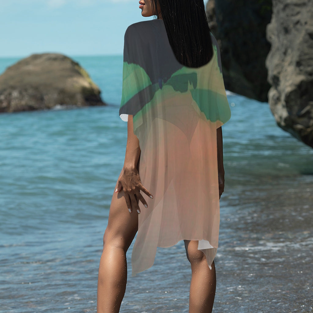 "Sunrise Morning" Long Kimono Cover--up