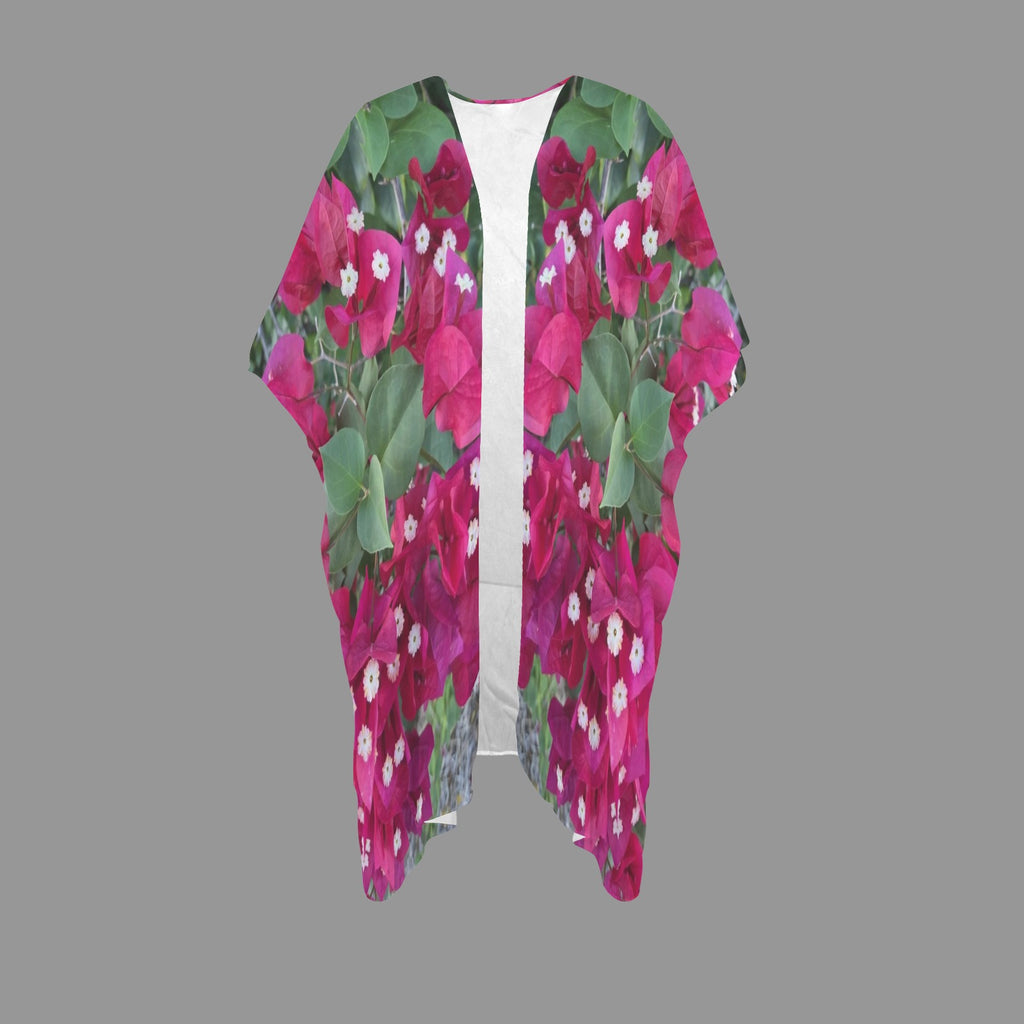 “Island Blooms"- Long Kimono Cover-Up