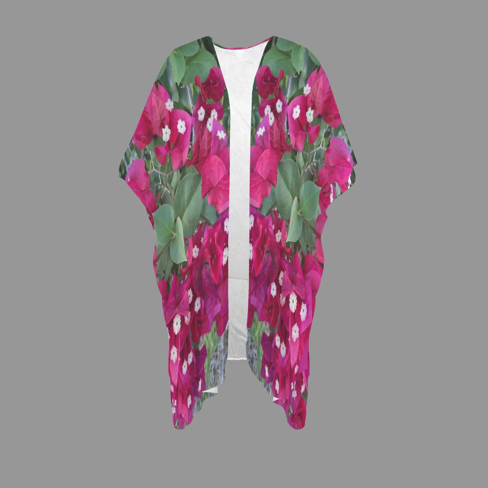 “Island Blooms"- Long Kimono Cover-Up