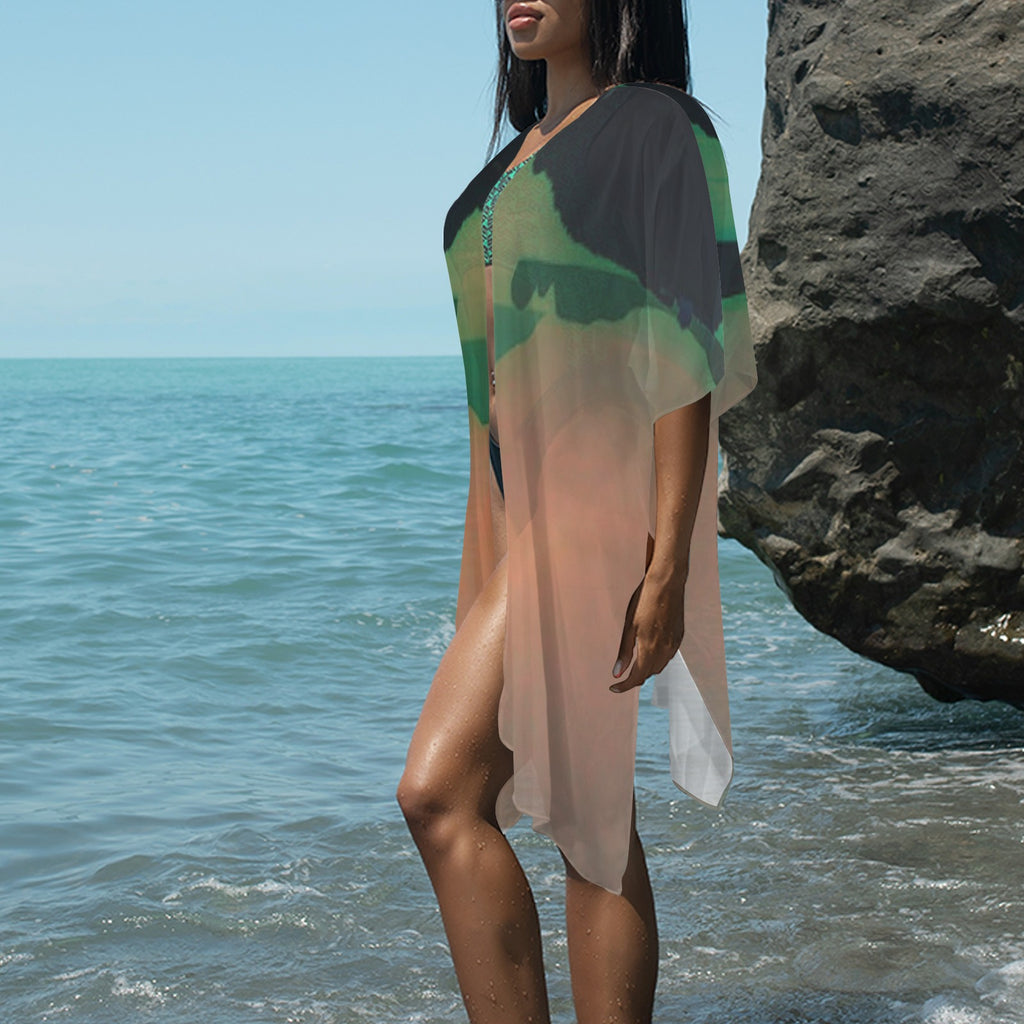 "Sunrise Morning" Long Kimono Cover--up