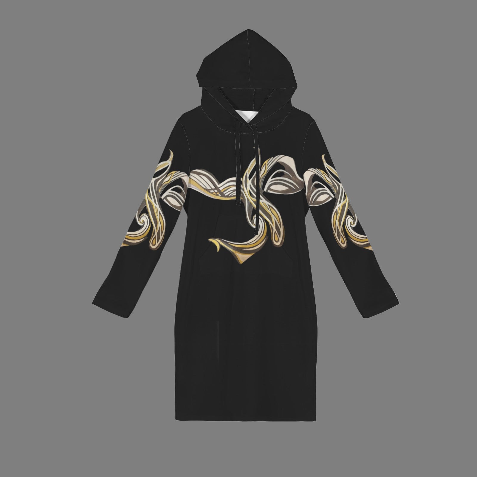 "Escape" Sweatshirt Dress in Black