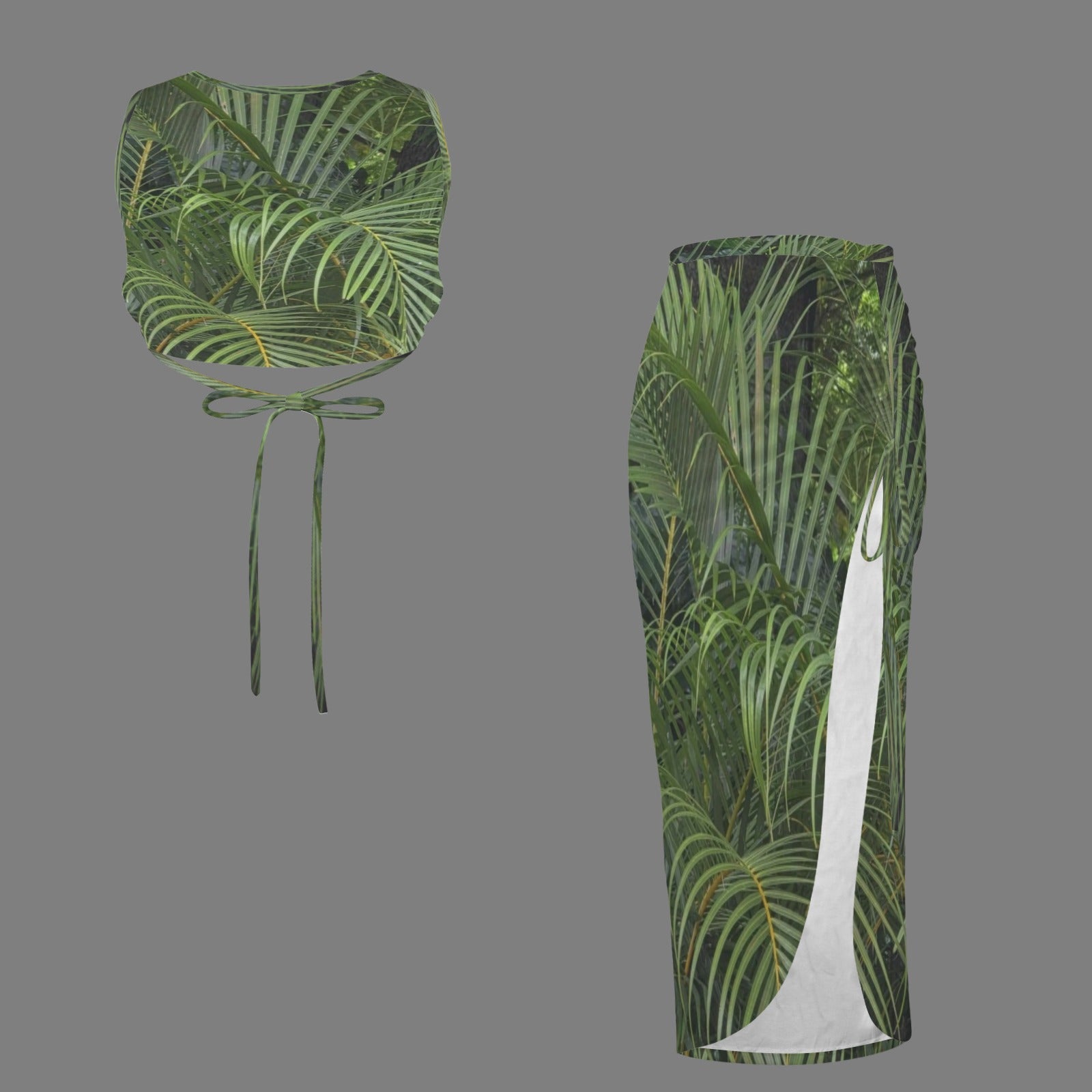 "Jungle Ferns" Skirt & Crop-top Set