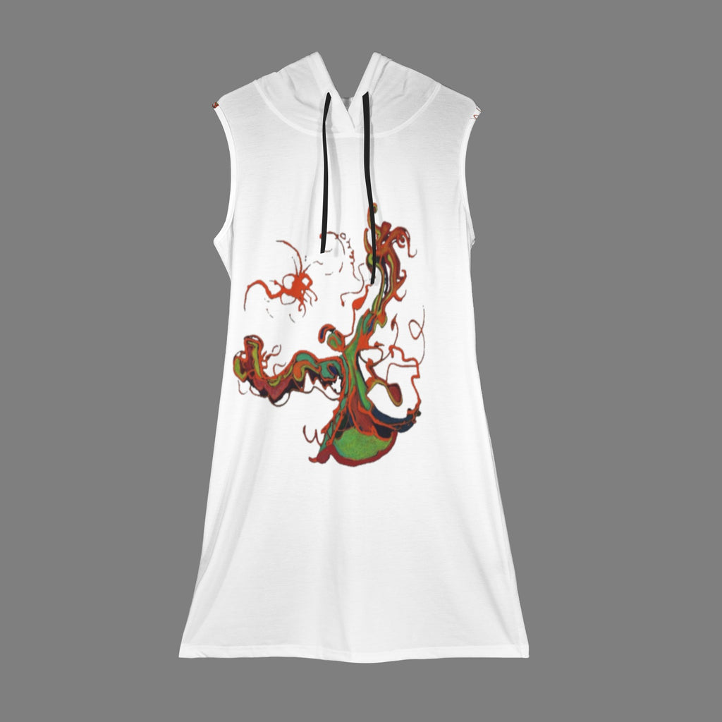 Fire Dancer White Sweatshirt Dress