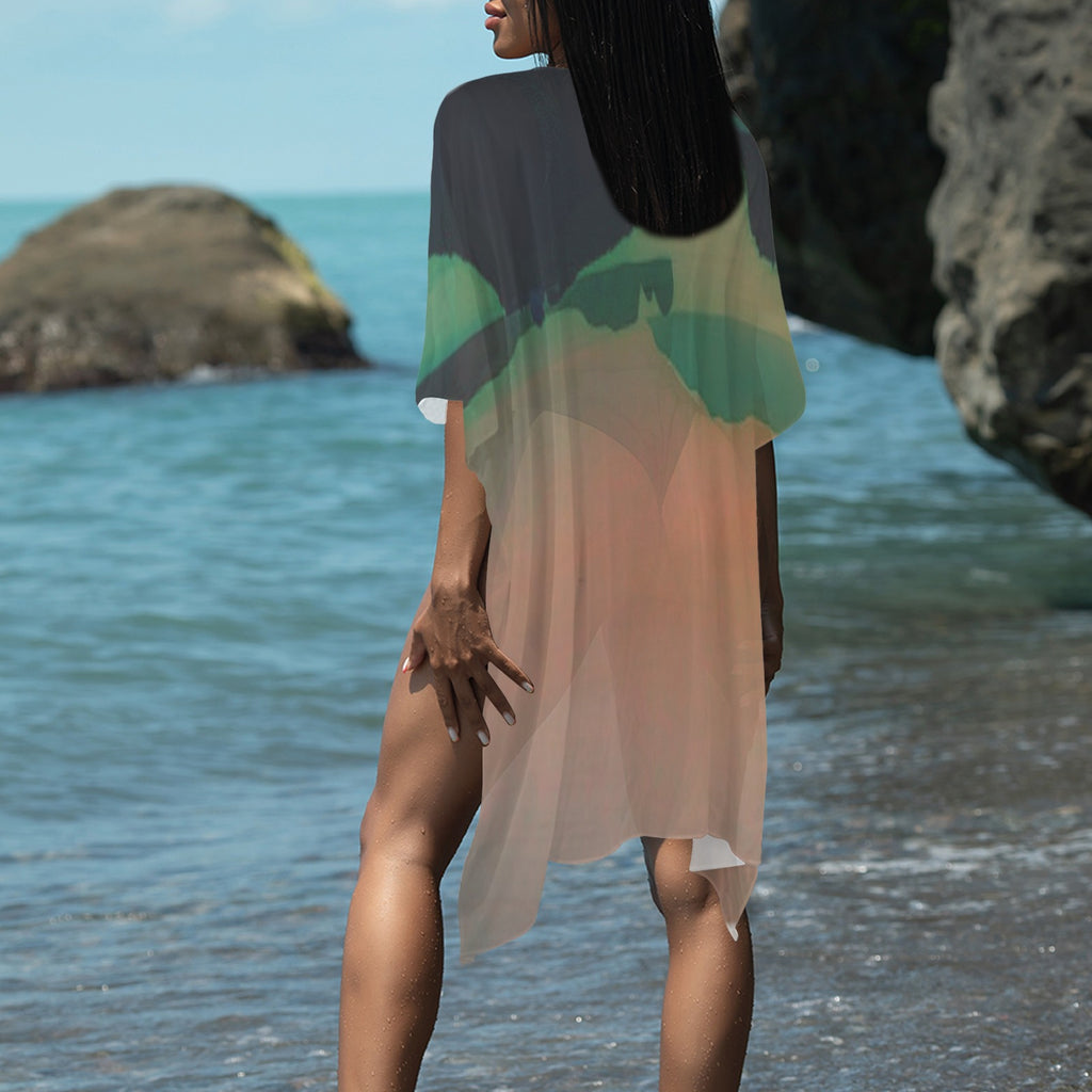 "Sunrise Morning 2" Long Kimono Cover--up