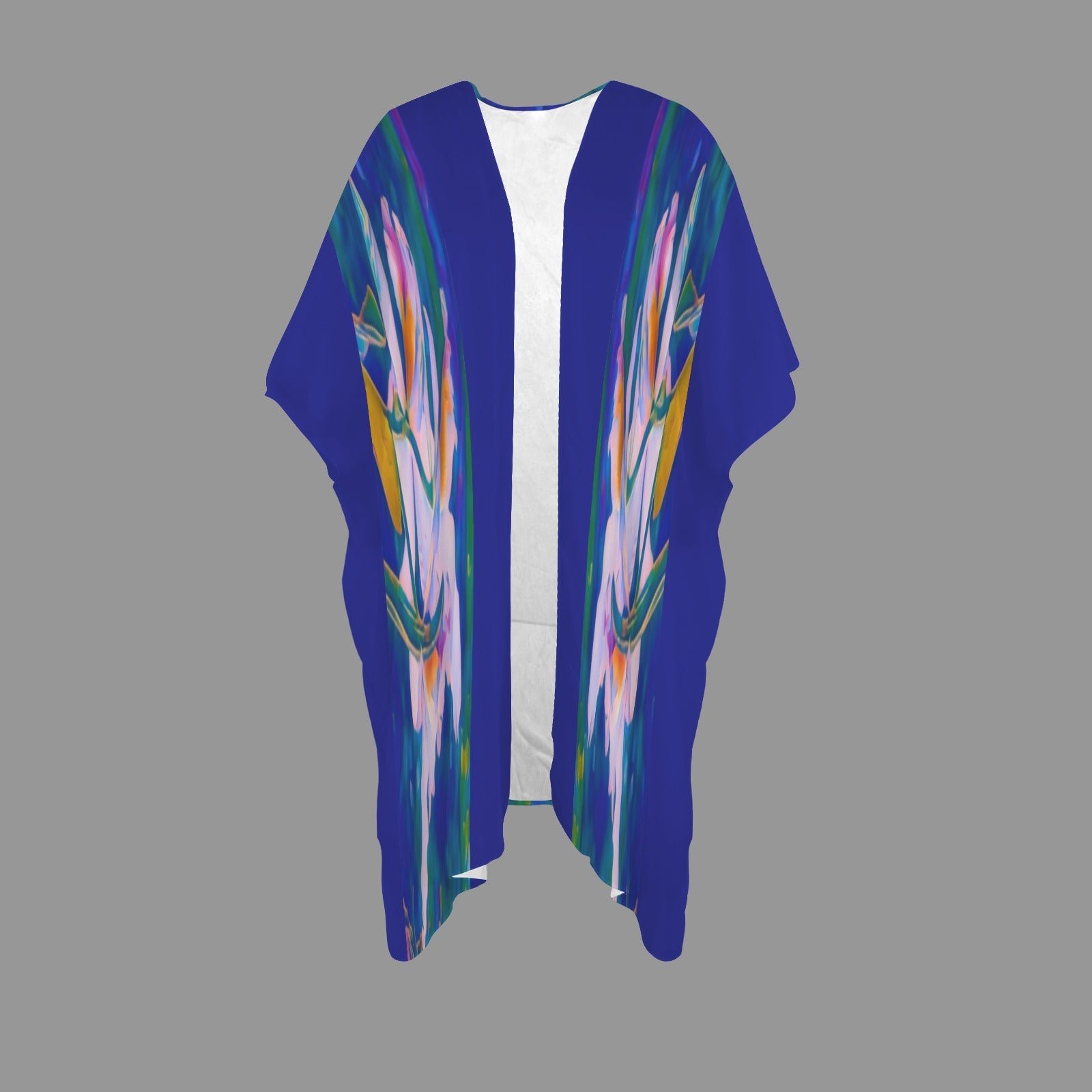 “Island Orchids Violet" - Lightweight Kimono Cover-Up