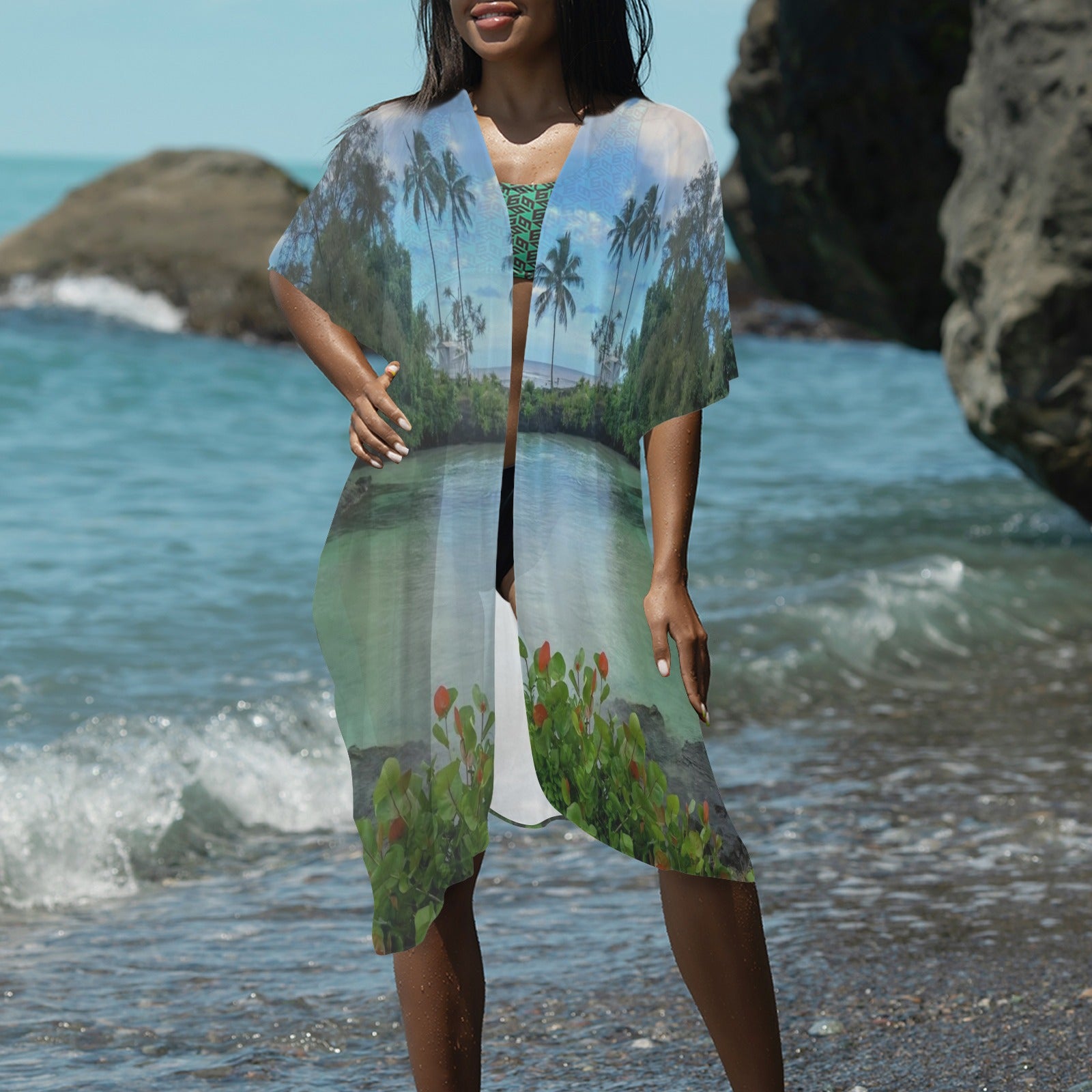 "Blue Hawaii" Kimono