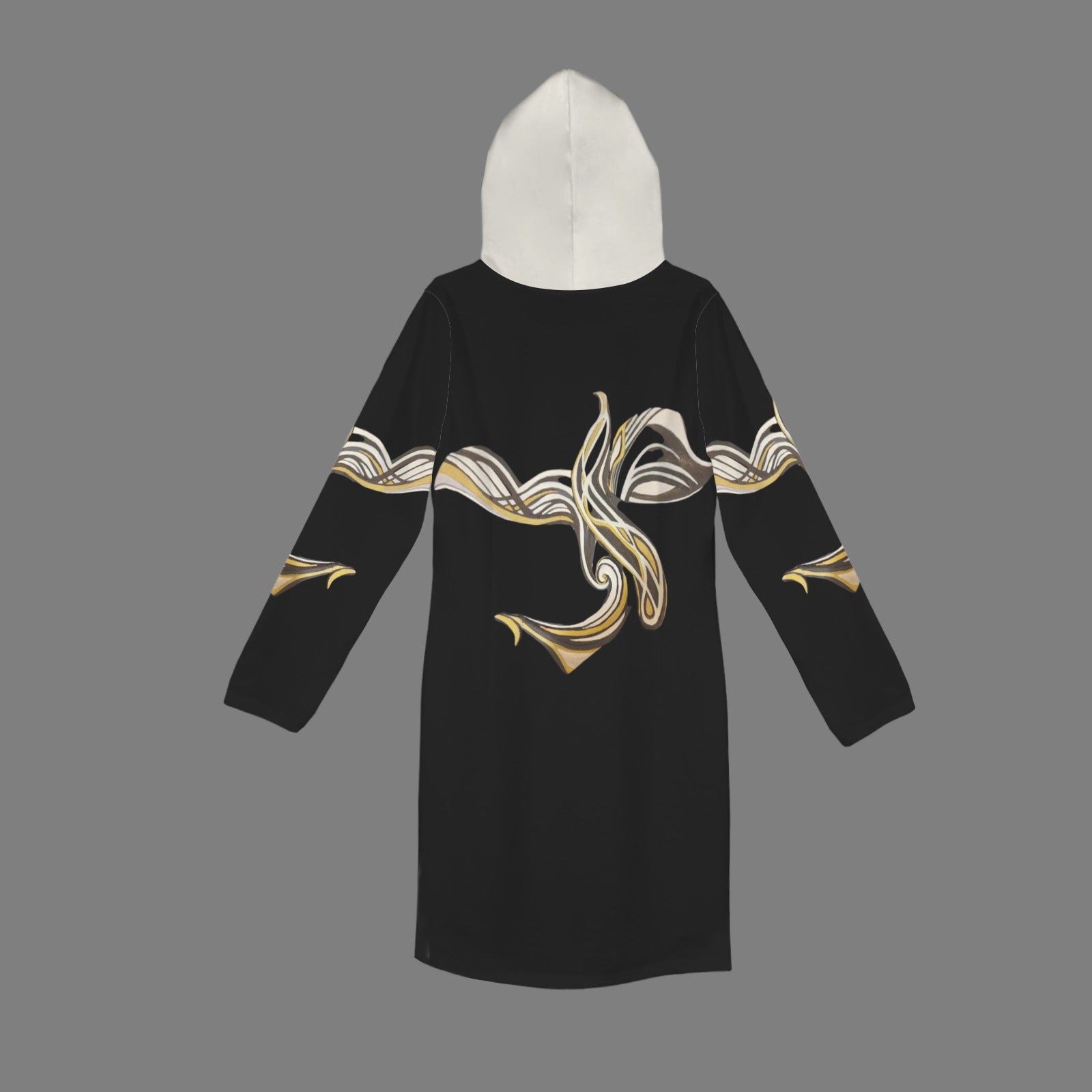 "Escape II" Sweatshirt Dress with White Hood