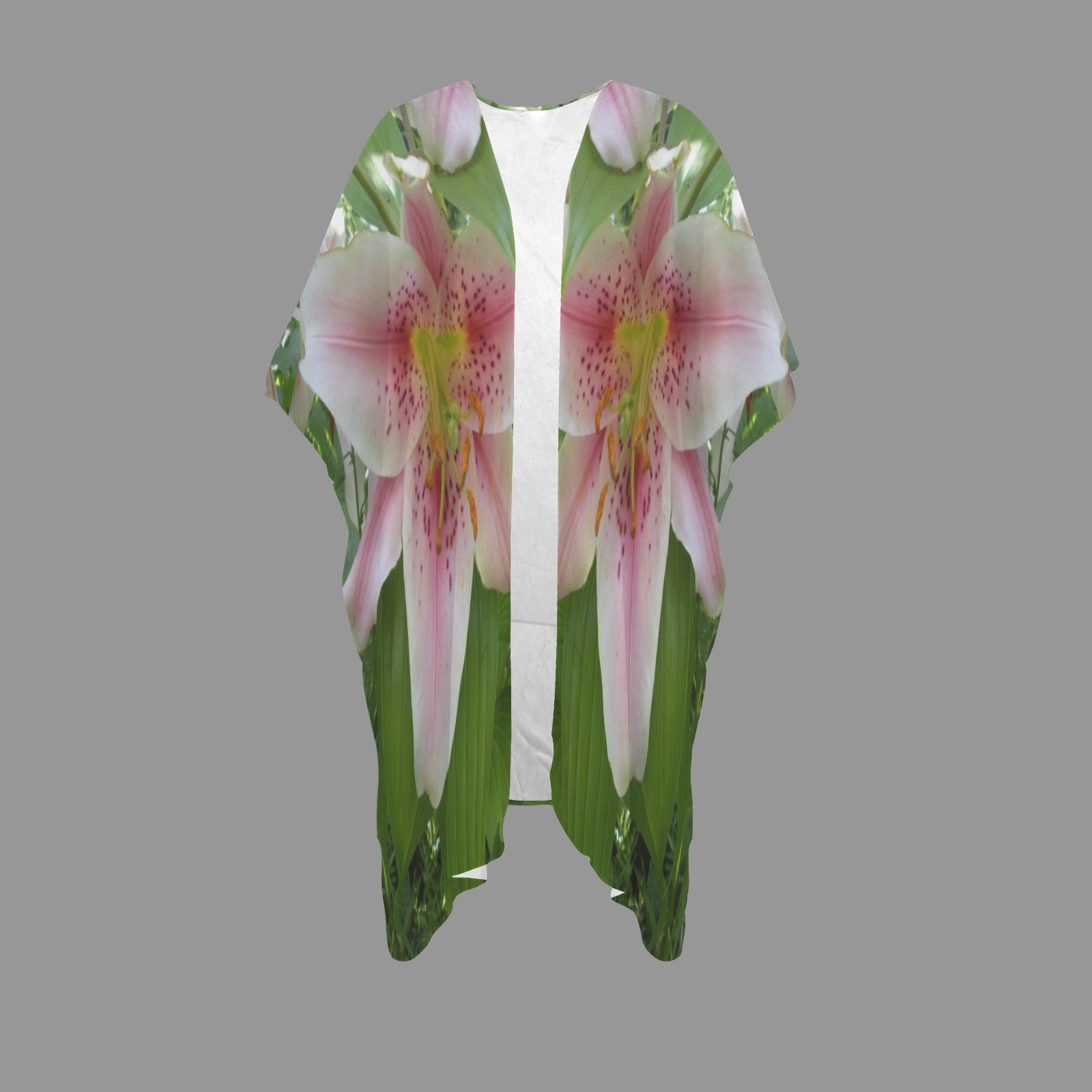 "Asian Lily" Long Kimono Cover-Up