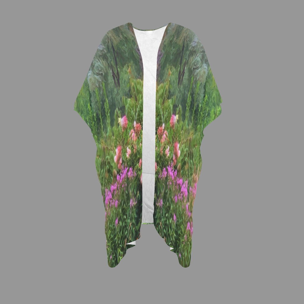 "Garden Morning" Long Cover--up